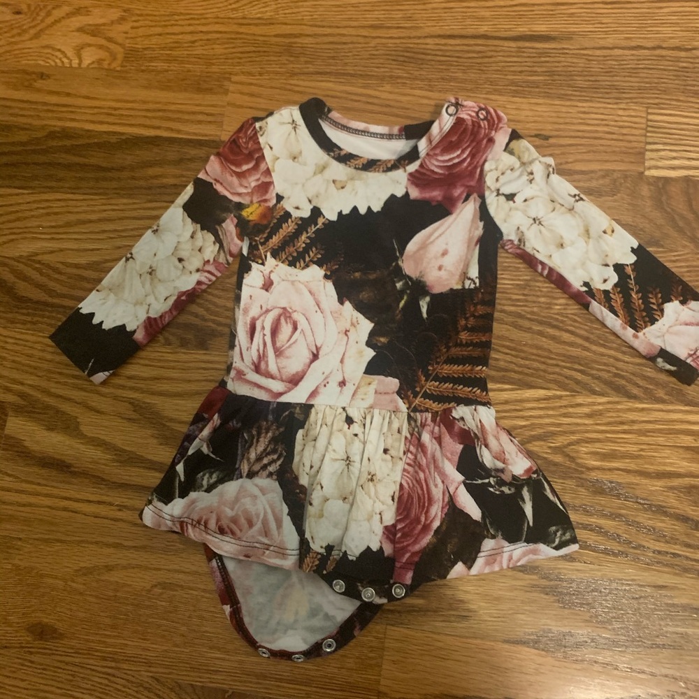 Posh peanut black rose baby dress